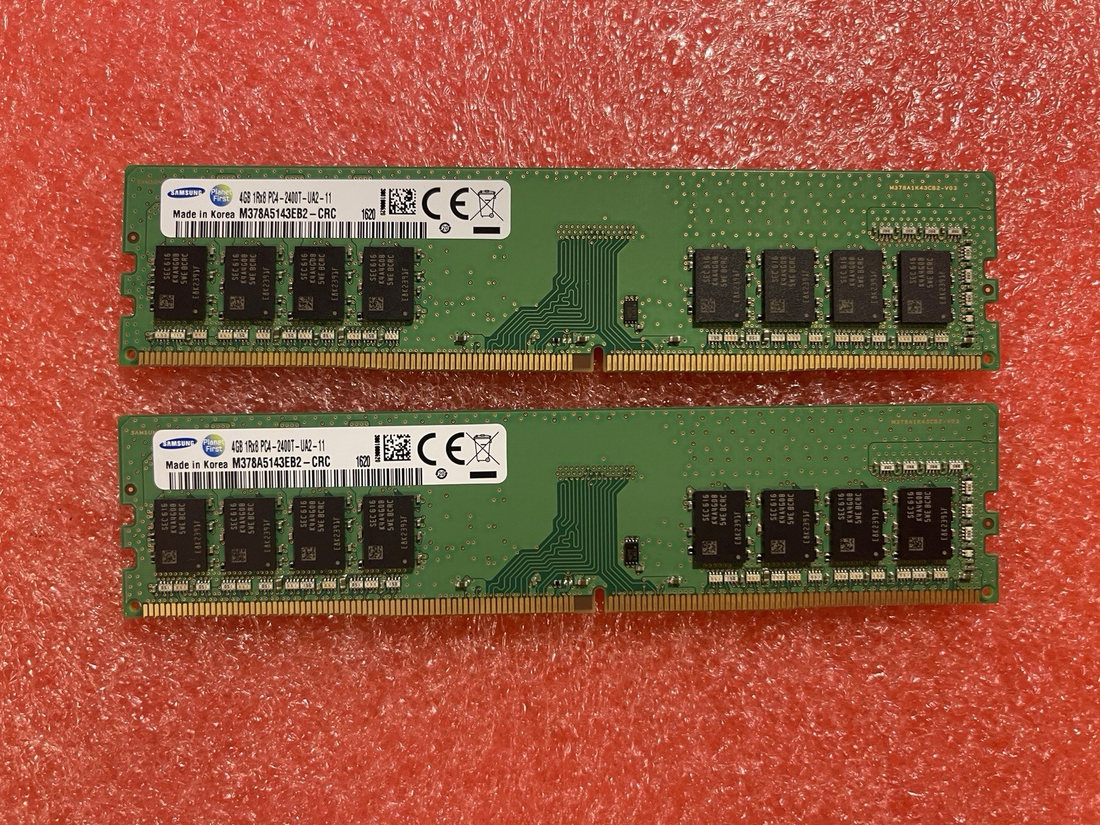 Samsung 8GB ( 2 X 4GB ) DDR4 2400MHz PC4-19200 DIMM M378A5143EB2 Memory RAM USA