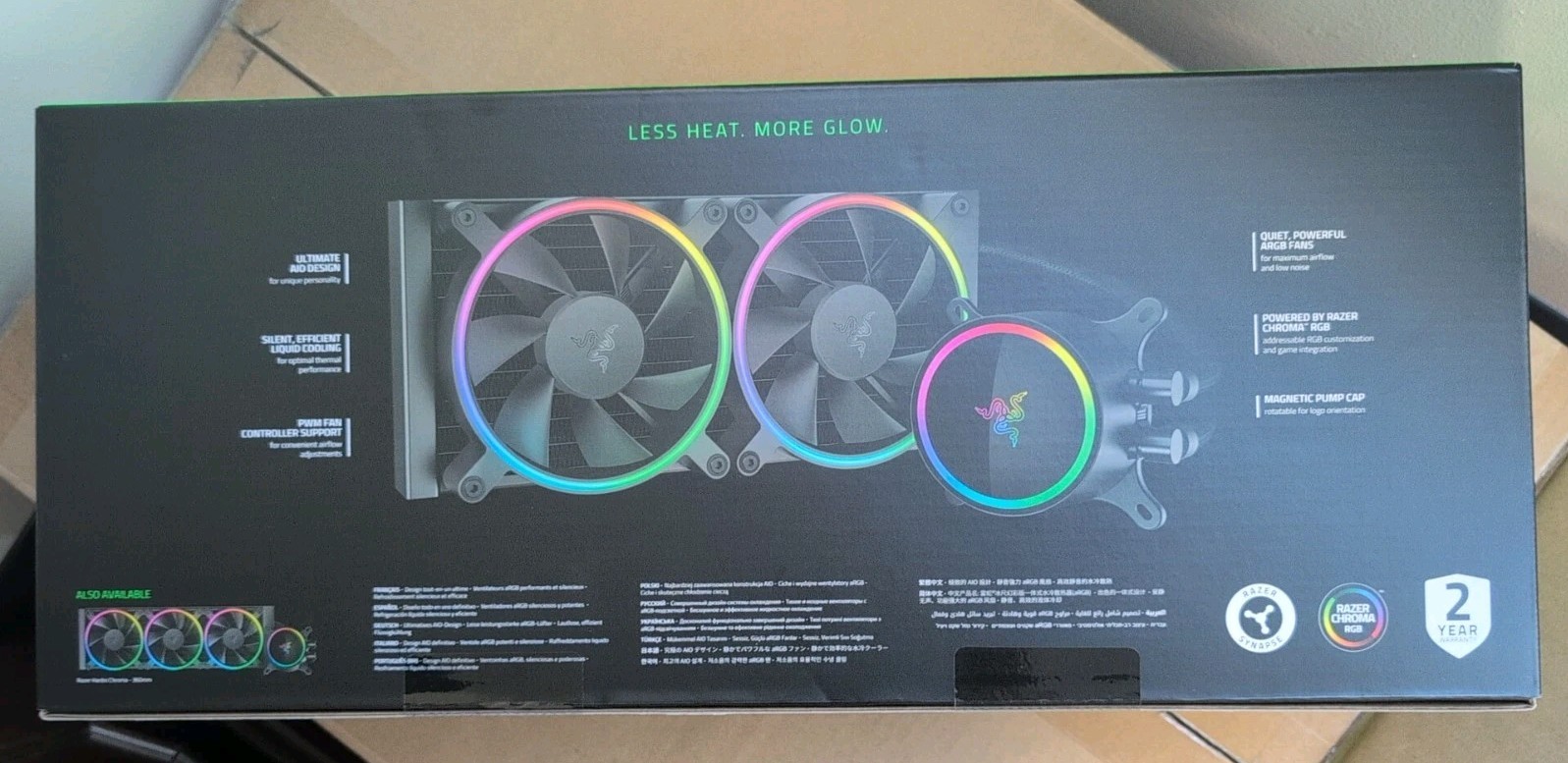 Razer Hanbo Chroma RGB AIO CPU Liquid Cooler 240MM (aRGB Pump Cap) – Black