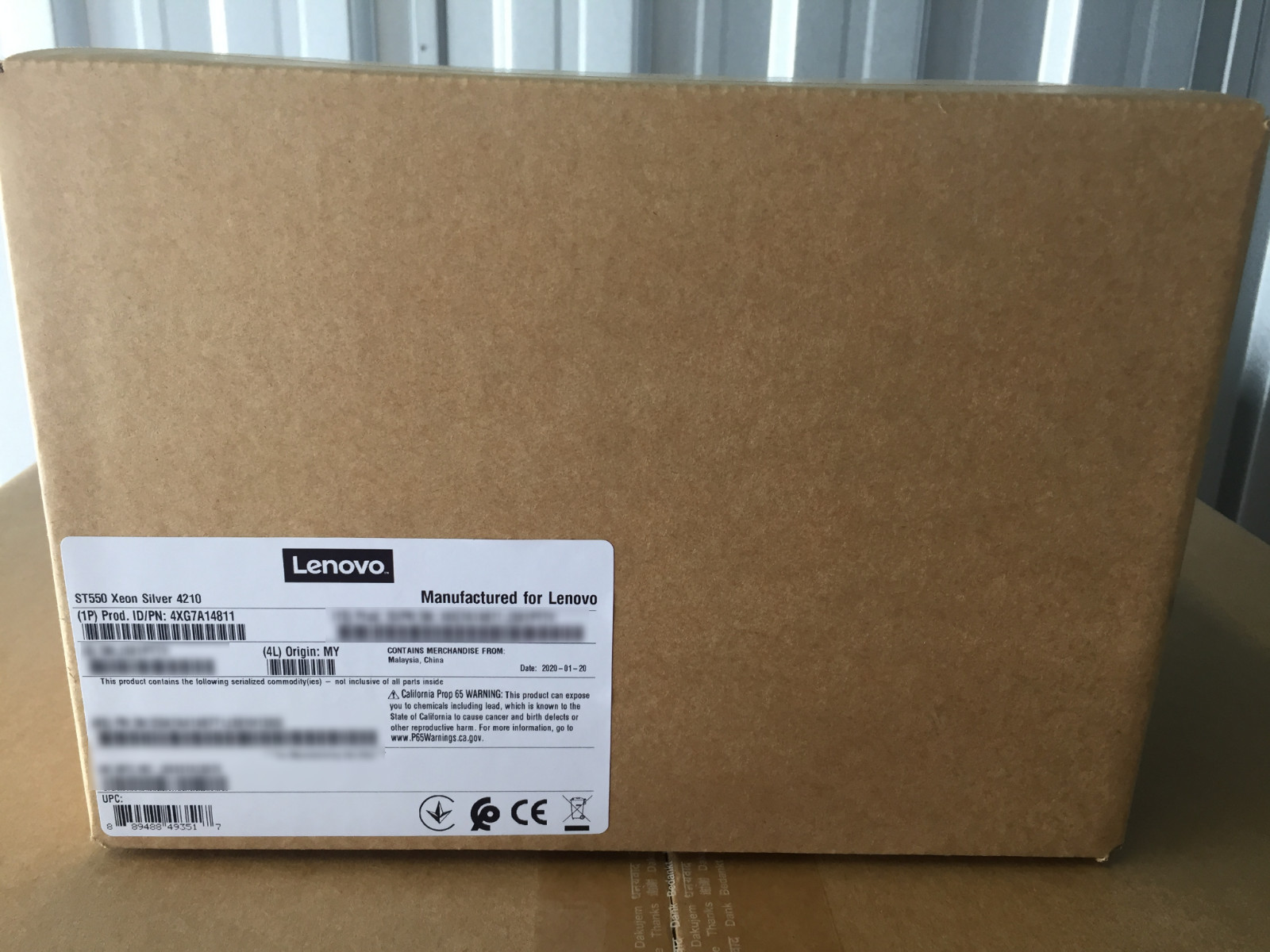 4XG7A14811 (SRFBL) Lenovo Intel Xeon Silver 4210 10C 85W 2.2GHz Processor Kit