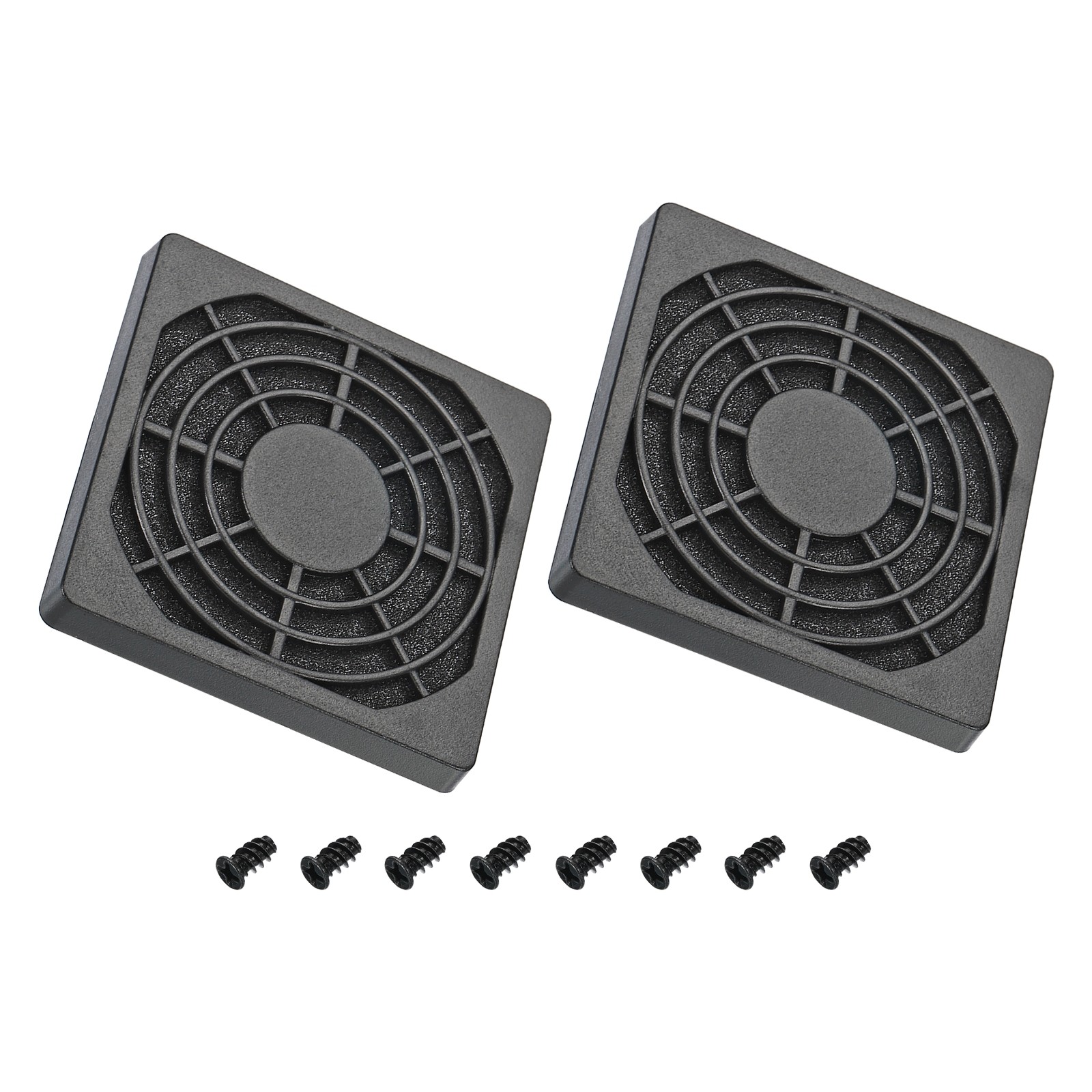 2Pcs 60mm Cooling Fan Filter w Screw ABS Ventilator Grill Guard