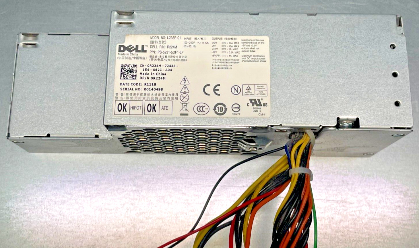 Dell 235W Power Supply L235P-01 0R2244M