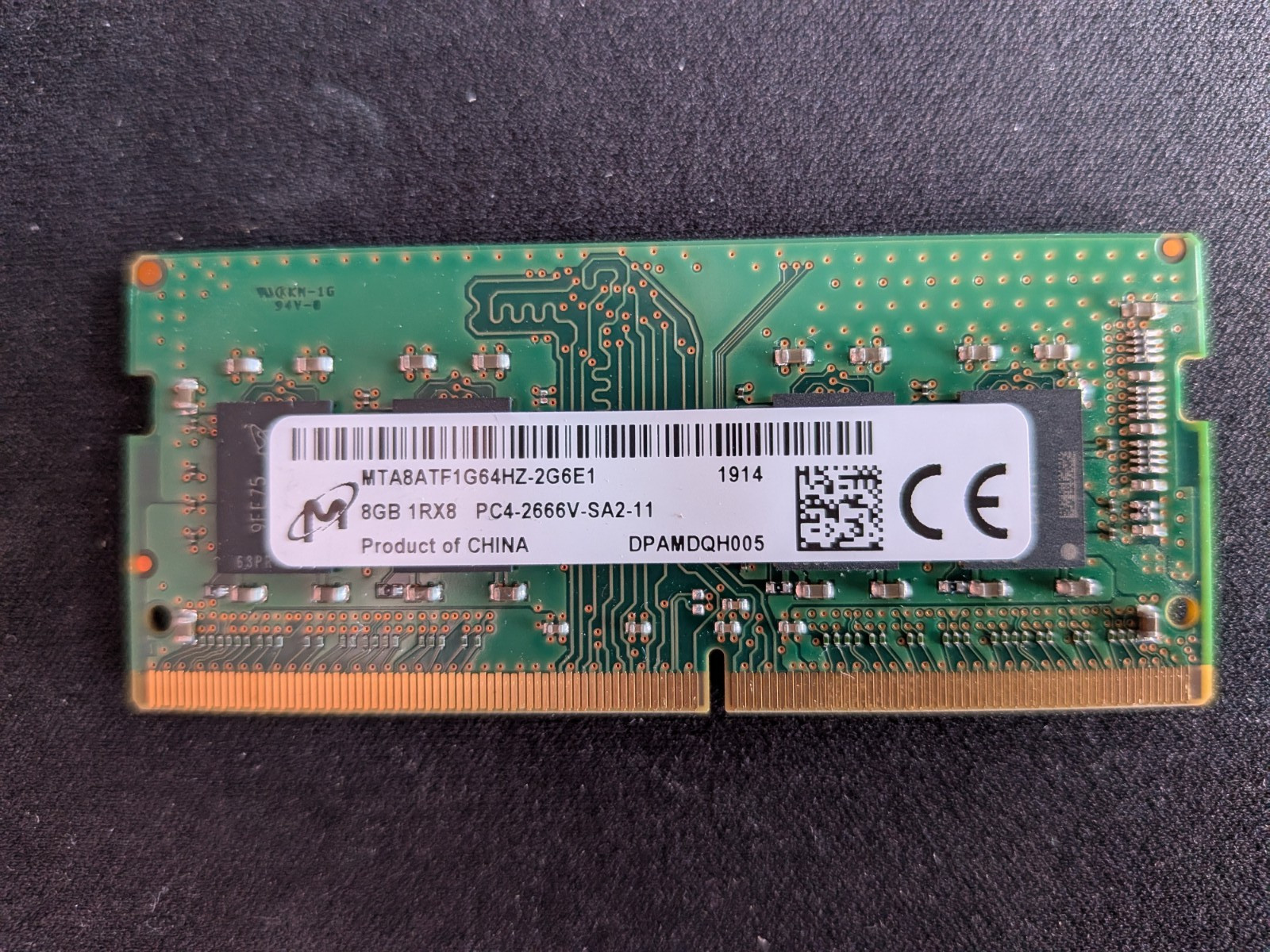 MICRON 8GB 1RX8 PC4-2666V-SA2-11 LAPTOP RAM