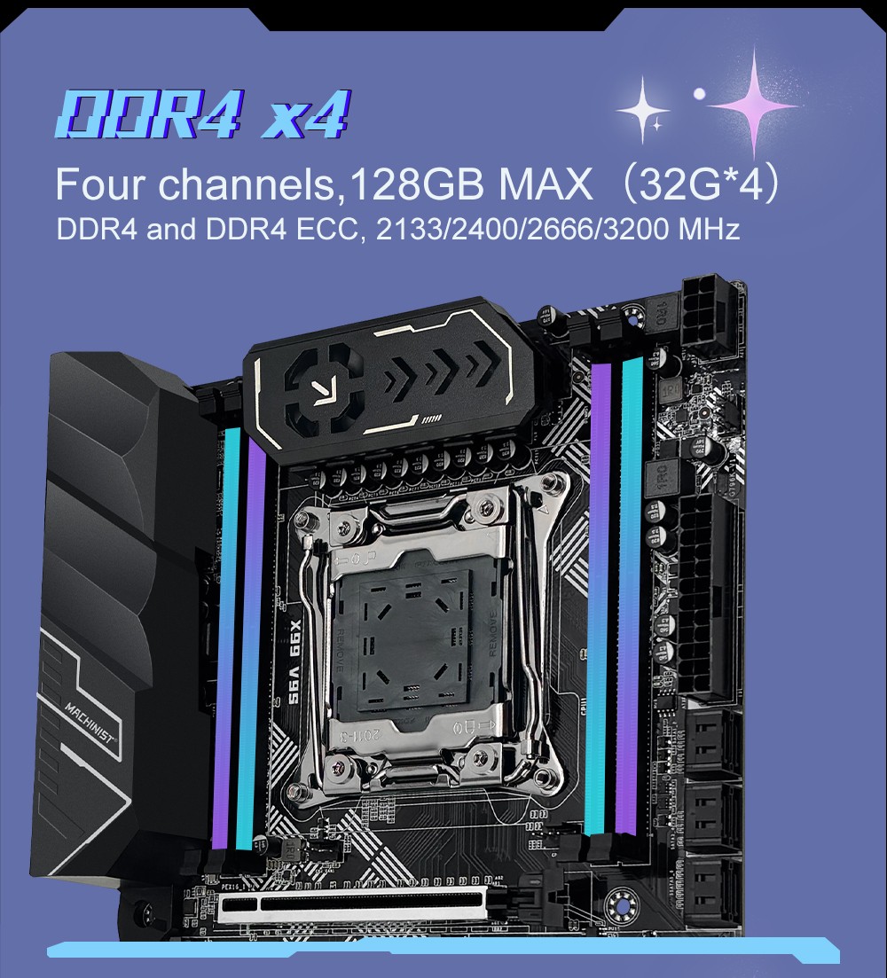 X99 V9S LGA 2011-3 Motherboard DDR4 with PCIe 3.0 SATA 3.0 TPM 2.0 M.2 slot