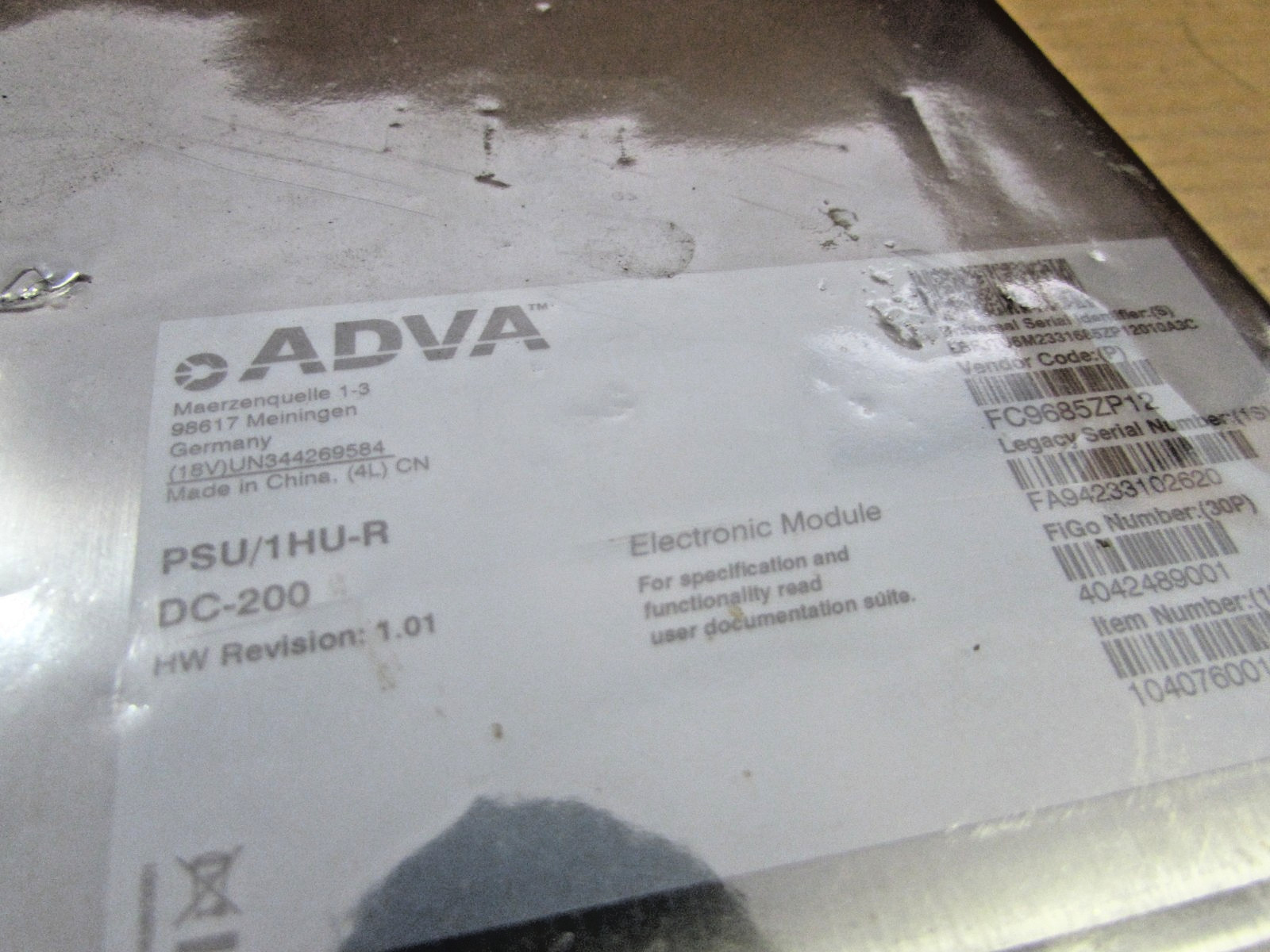 ADVA PSU/1HU-R Electronic Module (Input 48v Output 12.2v (brand new out of box )
