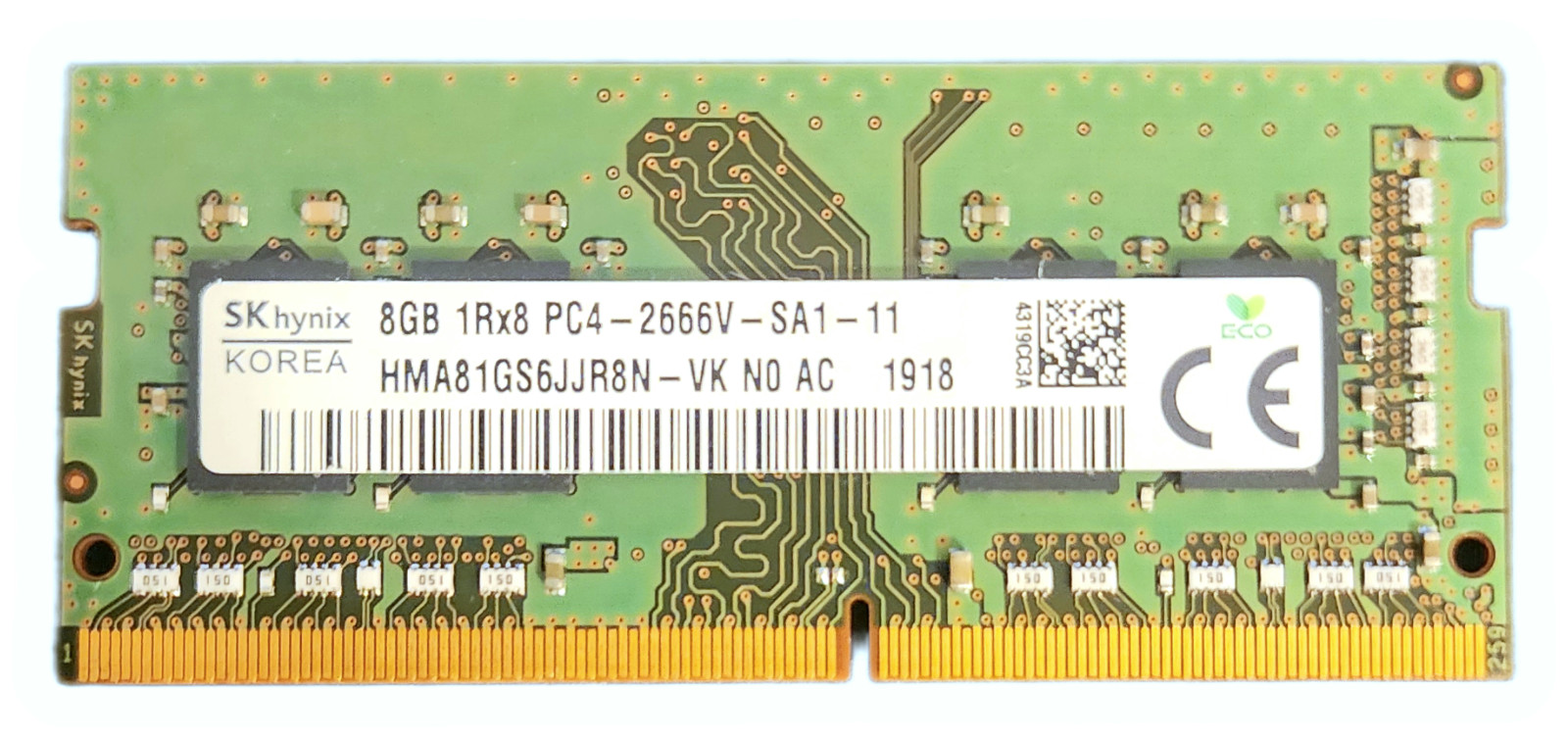 Hynix HMA81GS6JJR8N-VK 8GB DDR4-2666/PC4-21300 SODIMM 260-Pin CL19 SR x8 Non-ECC