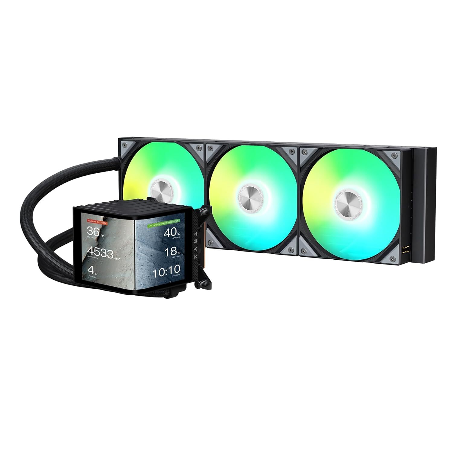 TRYX Panorama 360 ARGB Asetek 8th Gen V2 AIO Cooler (Black) L-P360A-AS3M-G1K