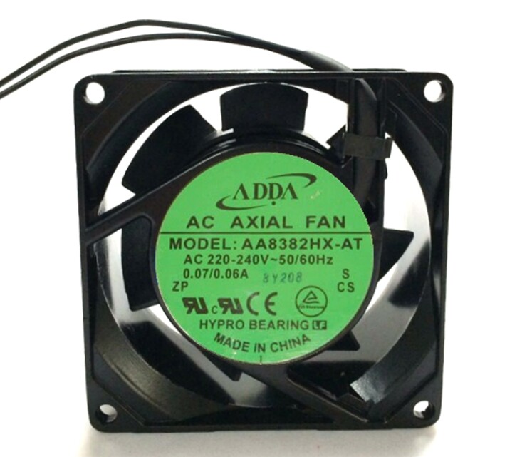 ADDA AA8382HX-AT AC 220V 0.06A 80x80x38mm 2-Wire Server Cooling Fan
