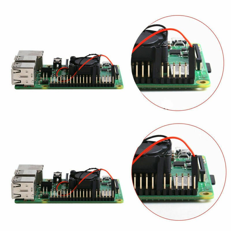 Fast Cooling Square 1/2 Dual Single Fan With Heatsink For Raspberry Pi 3B/3B+ C