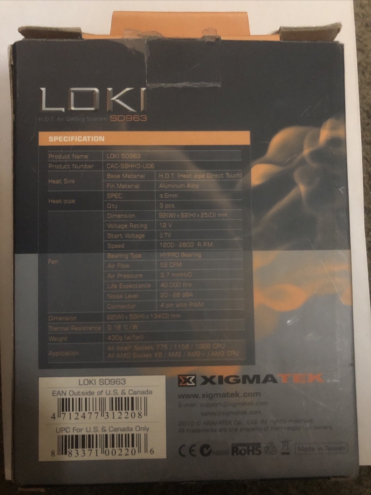 XIGMATEK LOKI SD963 92mm HYPRO Bearing CPU Cooler