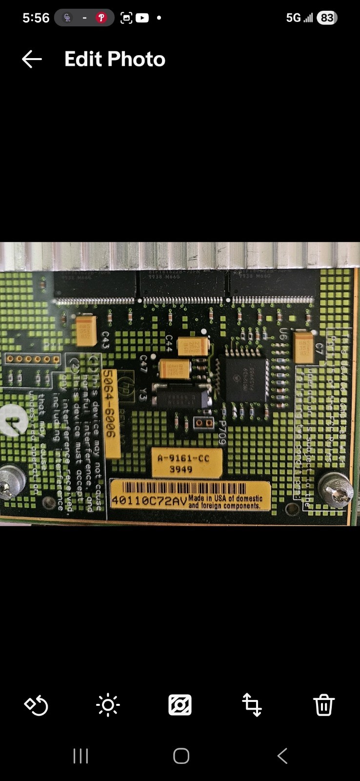 HP Visualize FX4+ 18MB/16MB SGRAM AGP Pro Graphics Card 5064-2616 A1278-60001