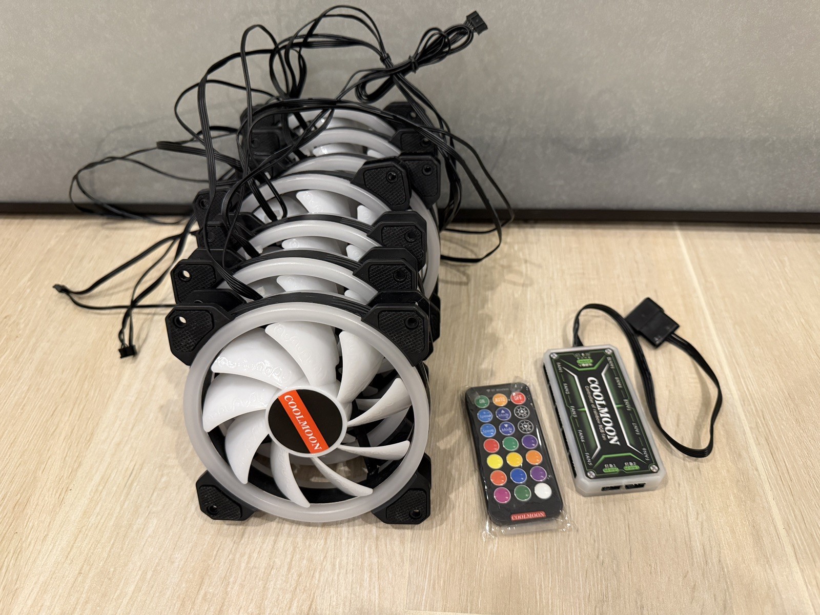 Coolmoon 7-Pack RGB Case 120mm Cooling Fans, With Controller and Remote