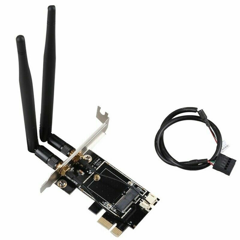 New Wireless WiFi Bluetooth Network Card Adapter PCIe X1 to M.2 Expansion Card