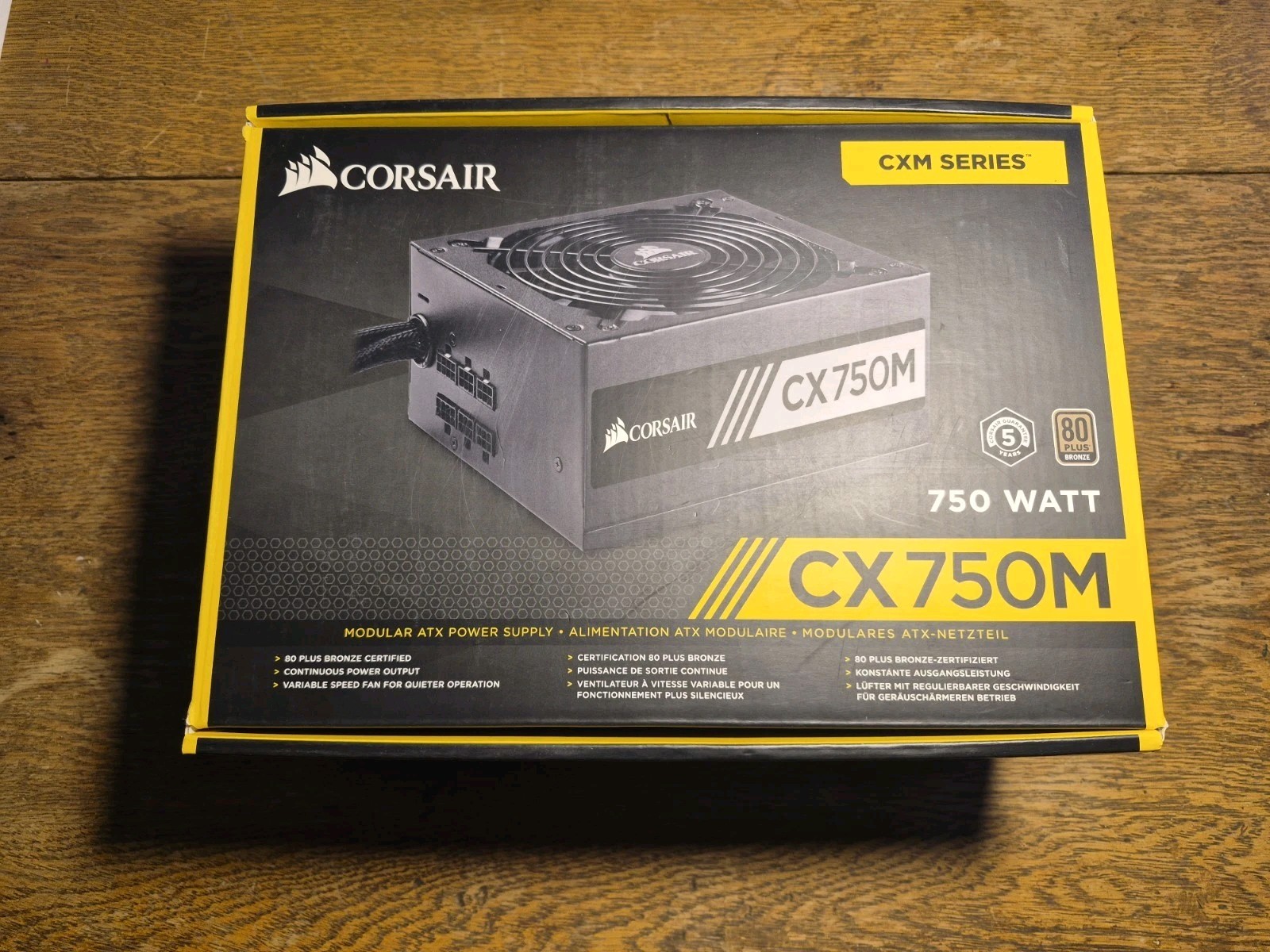 Corsair CX750M 750W 80 Plus Bronze Semi-Modular Power Supply COMPLETE