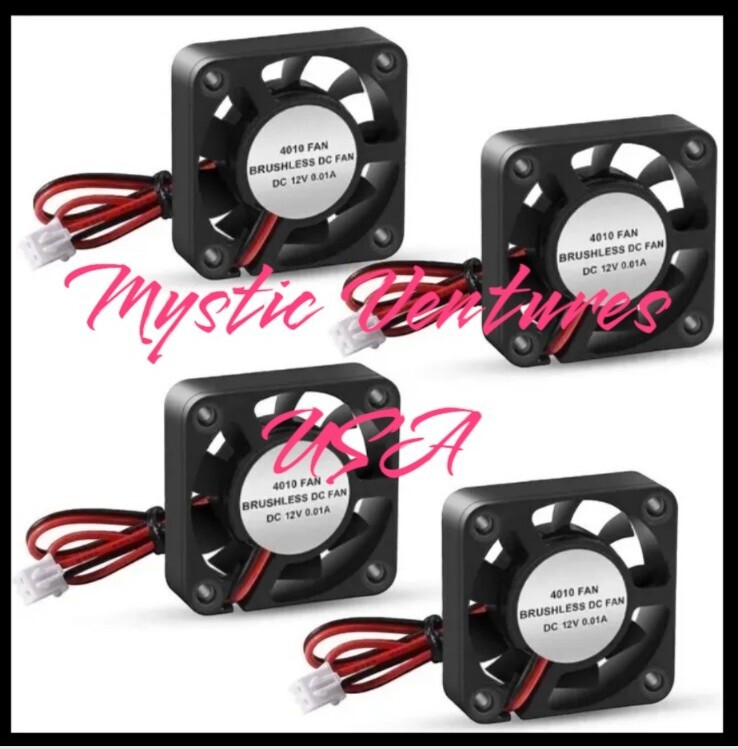 4 Pack 40 x 40 x 10 mm 12V DC 2-Pin Brushless Cooling Fans USA Stock