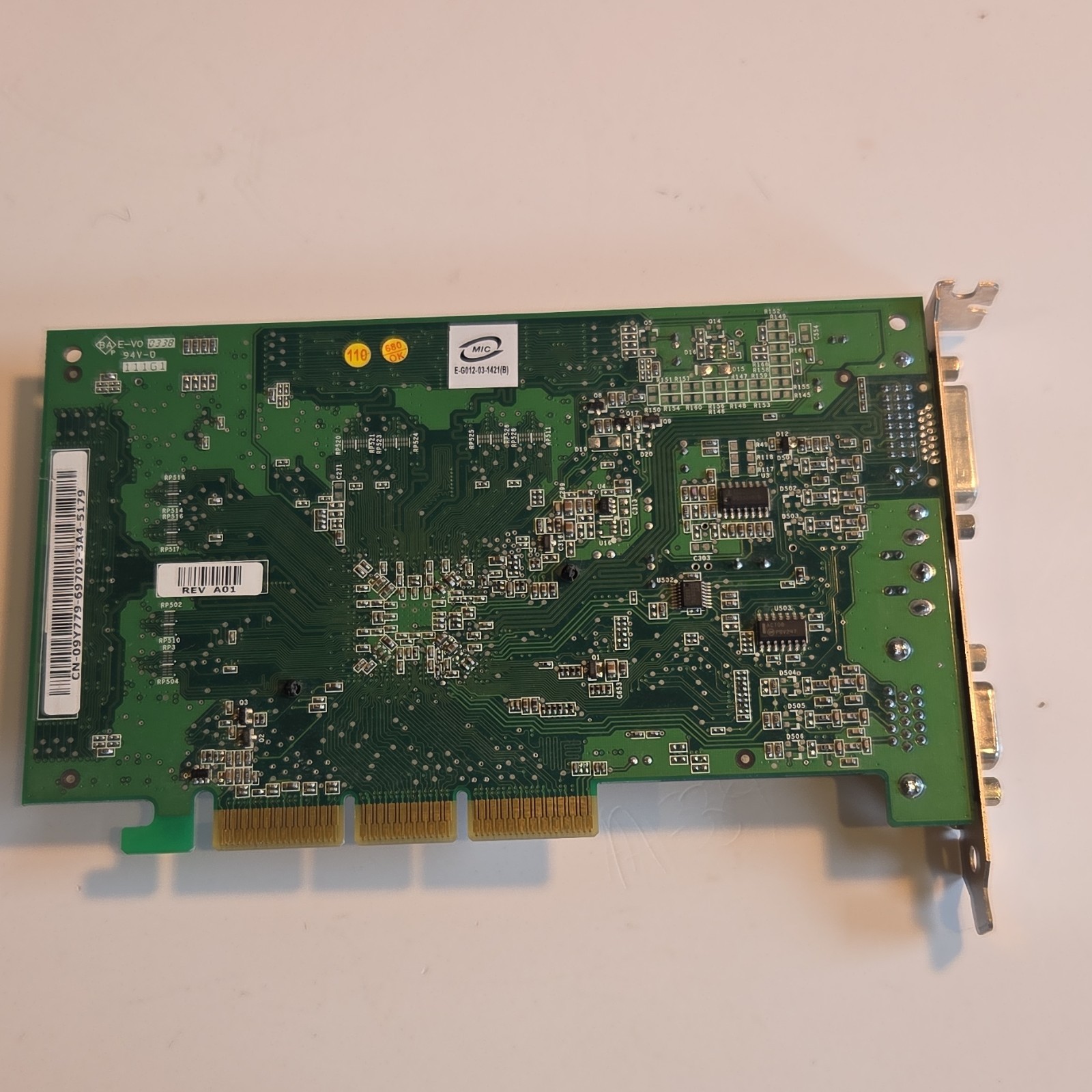 Dell 9Y779 AGP Video Graphics Card VGA DVI S-Video TV Out Passive Cooling