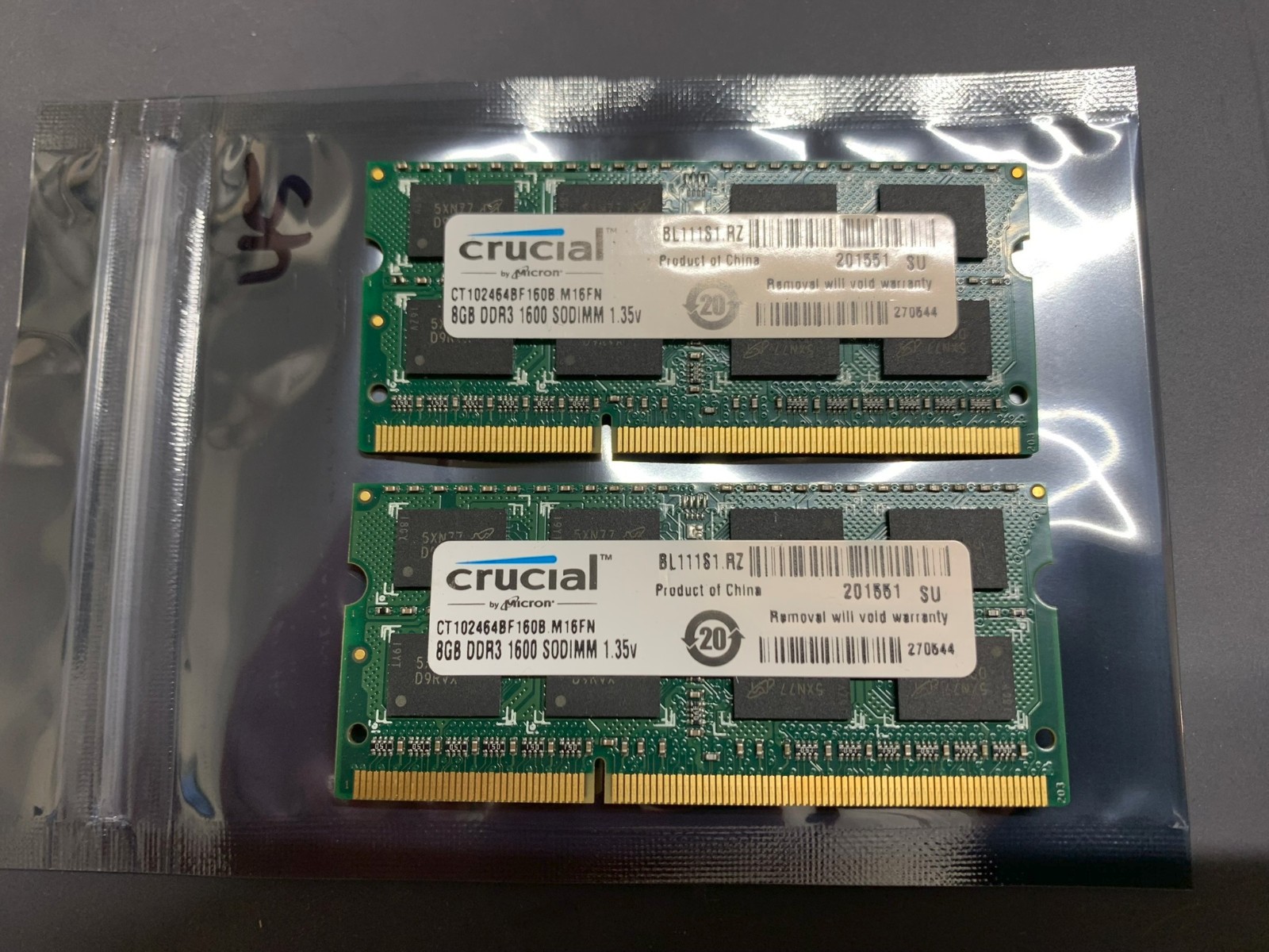 Crucial 16GB Kit (2x8GB) DDR3 1600MHz SO-DIMM Laptop RAM 1.35V Matched Pair