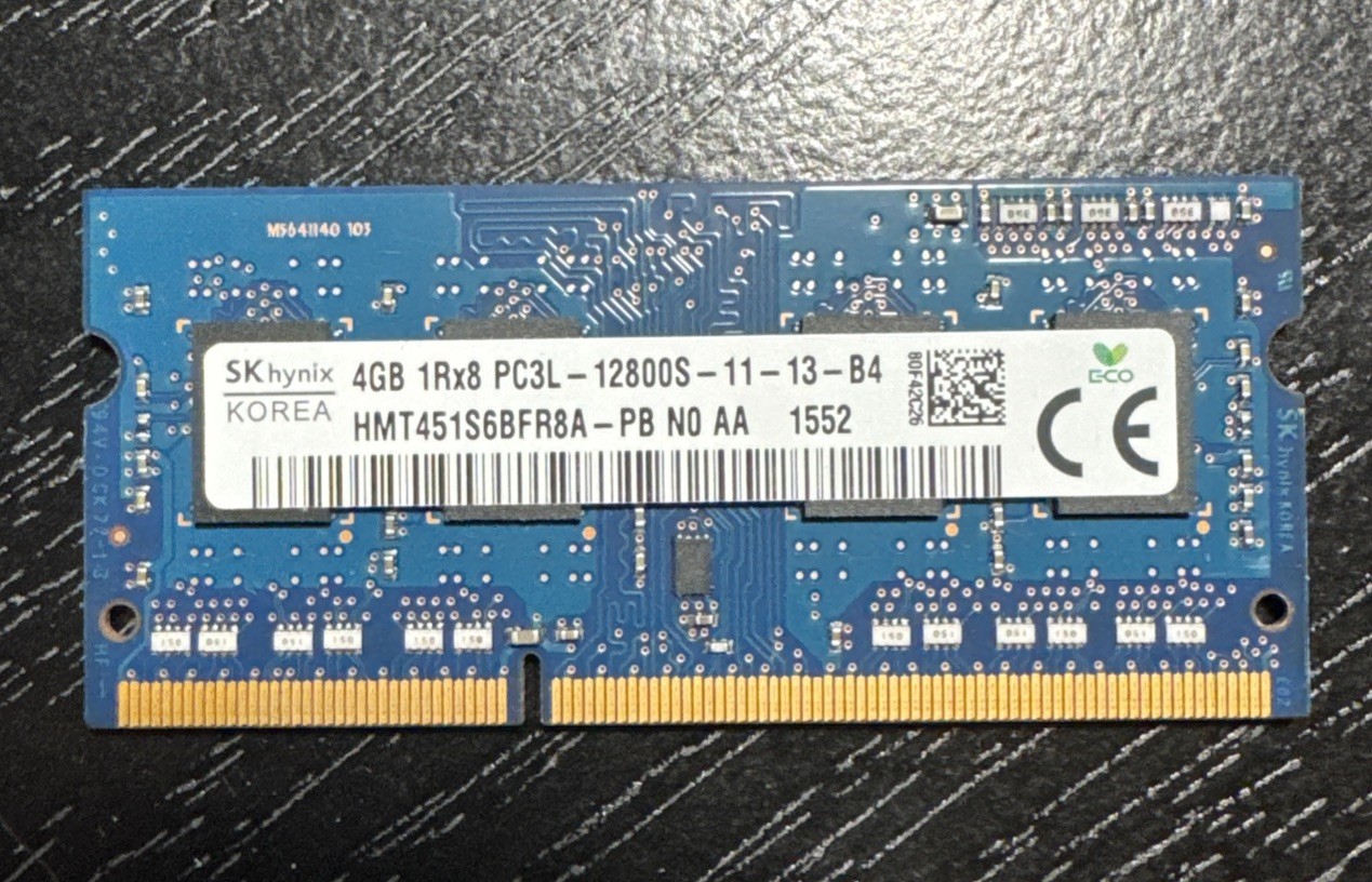 SK HYNIX HMT451S6BFR8A-PB N0 AA, 4GB PC3L DDR3 SODIMM PC3-12800s 1600MHz