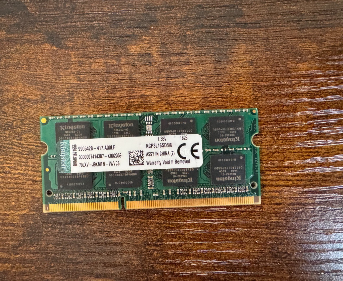 Kingston 8GB DDR3L 1600MHz PC3L-12800S SODIMM Laptop RAM KCP3L16SD8/8