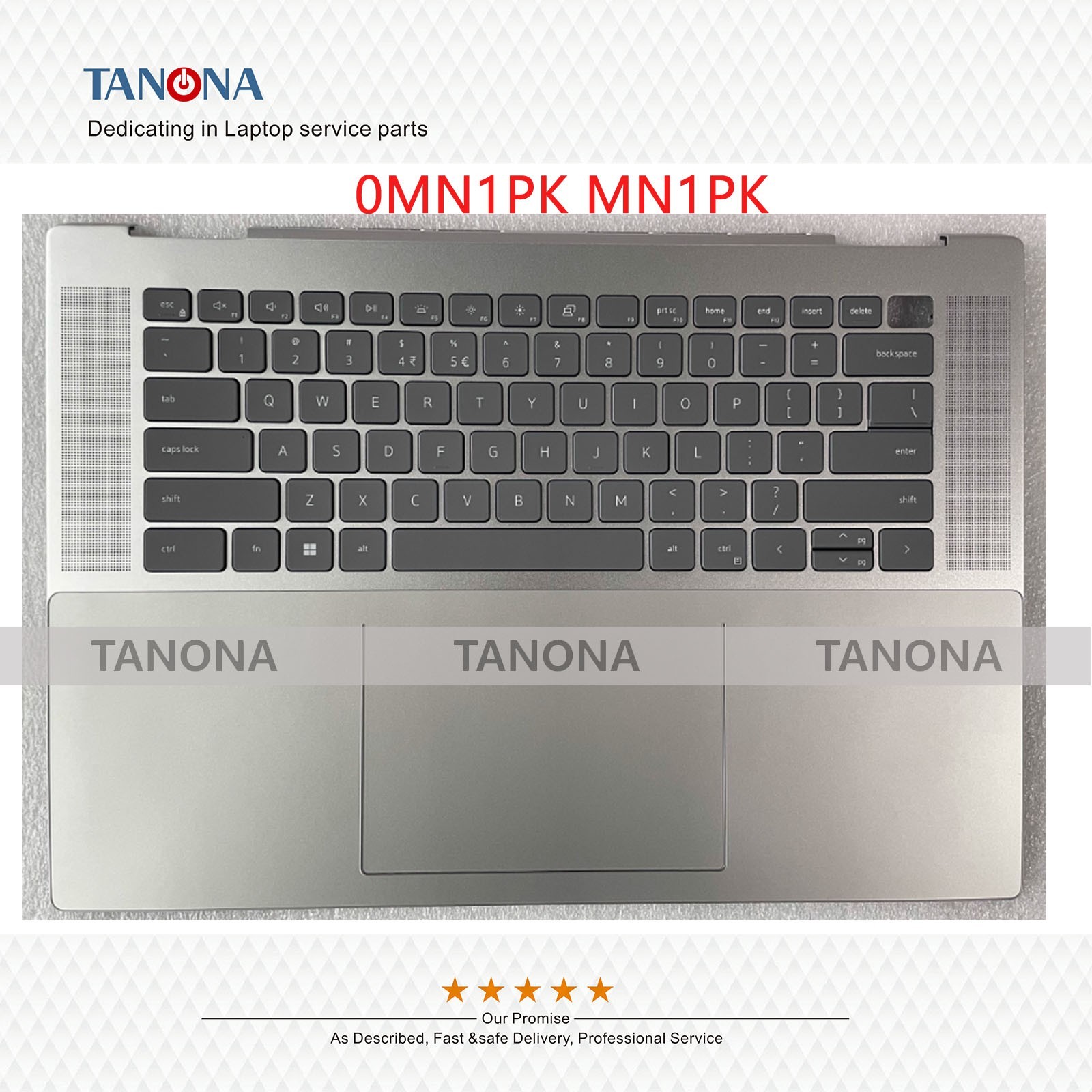 New 0MN1PK For Dell Inspiron 16plus 7620 7625 2in1 Palmrest Upper Case Keyboard