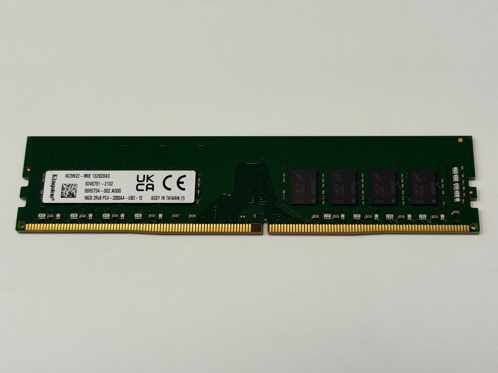Kingston 16GB (1 Stick) PC4-25600 DDR4 3200 2Rx8 Desktop PC Memory KC5N22-MIE