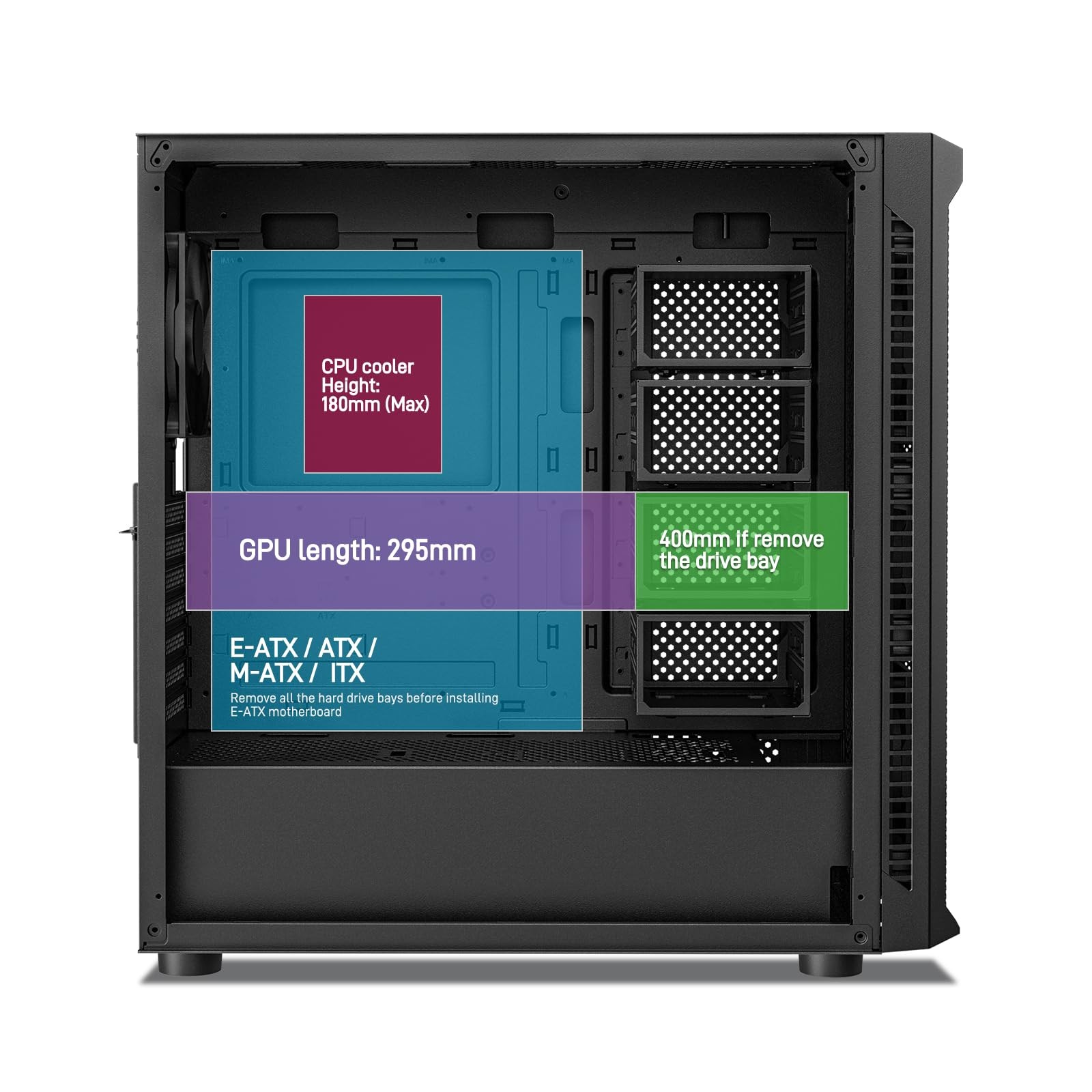 DARKROCK Classico Max Storage Master E-ATX Computer Case with 4x120mm Black
