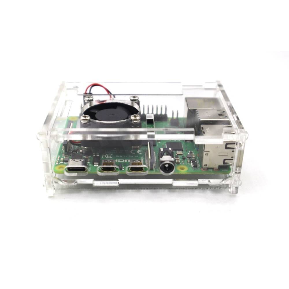 Raspberry Pi 4 Model B Clear Acrylic Case Enclosure Box Kit with Cooling Fan US