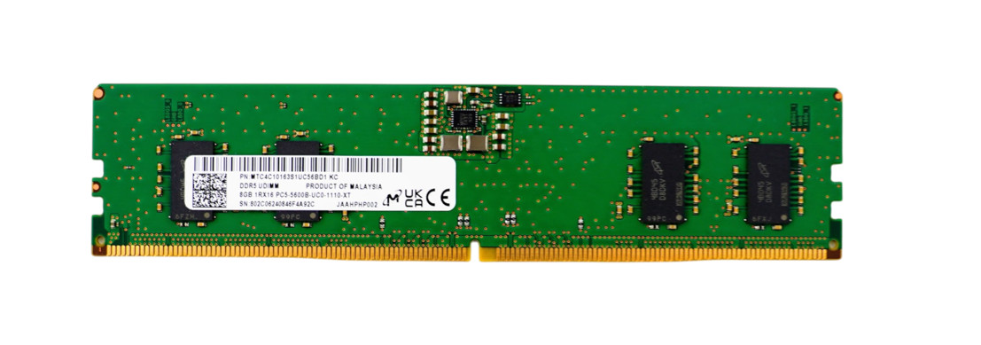 Micron 8GB DDR5 5600 MHz Desktop UDIMM RAM 1Rx16 – MTC4C10163S1UC56BD1