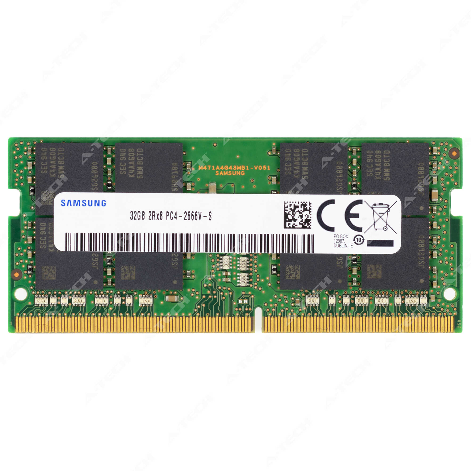 Samsung 32GB 2Rx8 PC4-2666V SODIMM DDR4-21300 Non-ECC 260-Pins Laptop Memory RAM