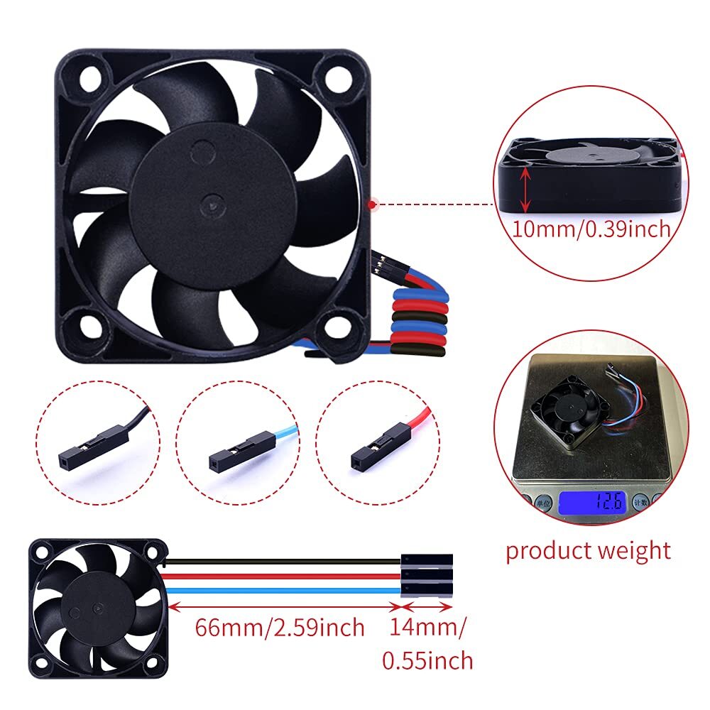 2pcs Pwm Controllable Fan For Raspberry Pi Speed Adjustment Fan 40x40x10mm For R