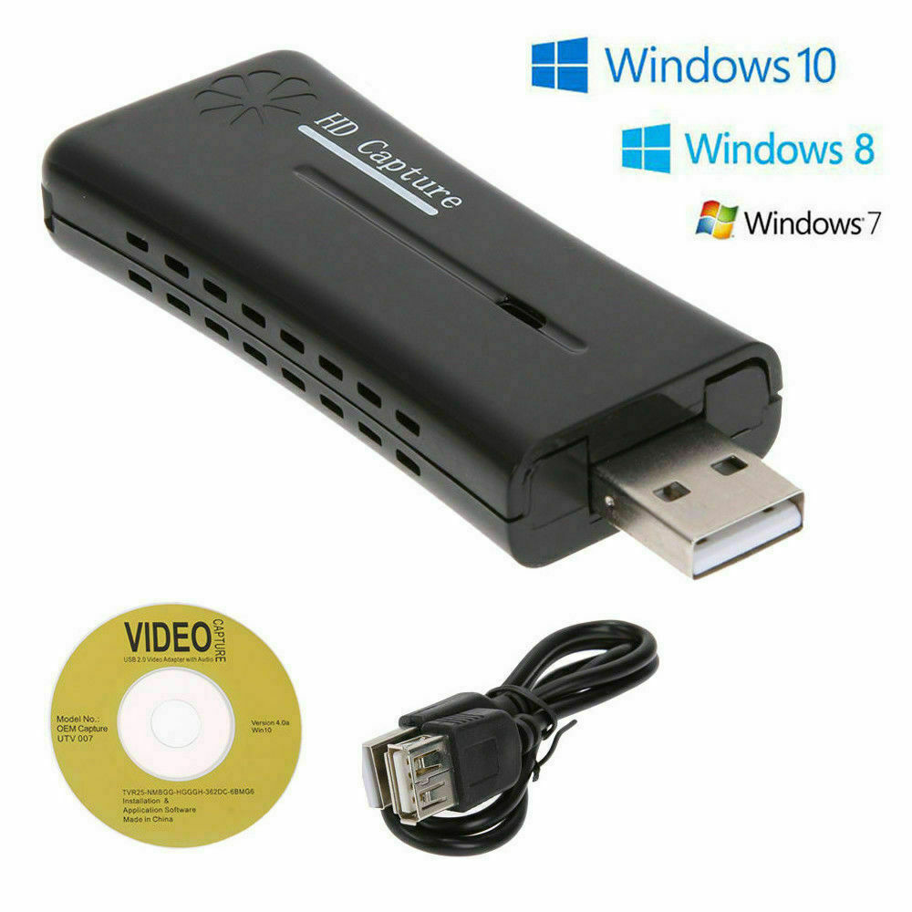 USB 2.0 HD Video Capture Card Plug And Play MPEG 1/2/4 Video Recording NEW