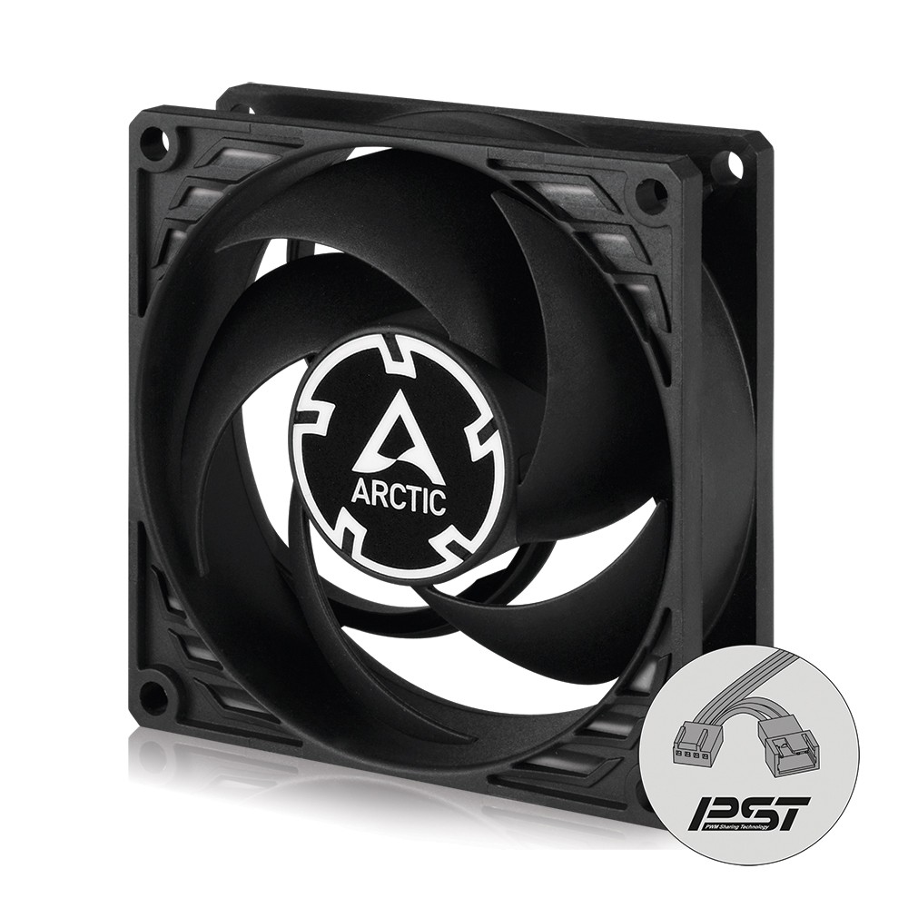 ARCTIC P8 PWM PST (Black) 80 mm Case Fan with PWM Sharing Technology PST PC