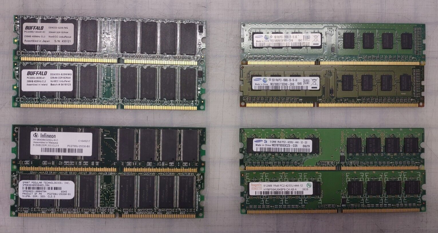 8 – USED MISC RAM – TWO-PC2, TWO-PC3, FOUR-PC1