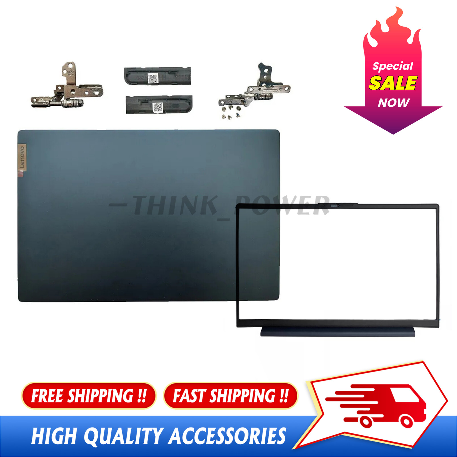 For Lenovo ideapad 5 15IIL05 15ARE05 Dark Blue LCD Back Cover Bezel Hinges Cover