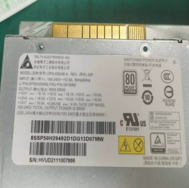 For ThinkStation P720 P520 DPS-690AB A 54Y8980 Power Supply 690W
