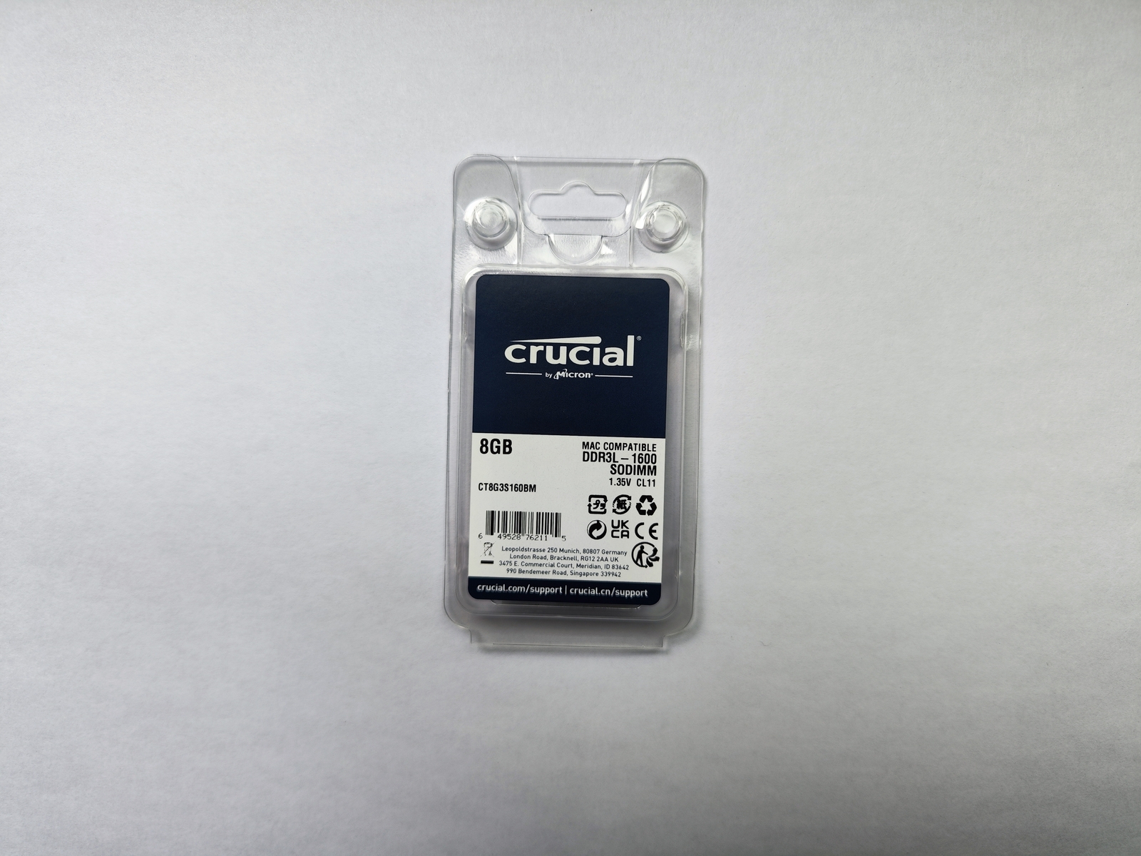 Crucial 16GB (2x 8GB) Kit DDR3L 1600MHz 1.35V 204Pin PC3L-12800 CL11 Laptop 2Rx8