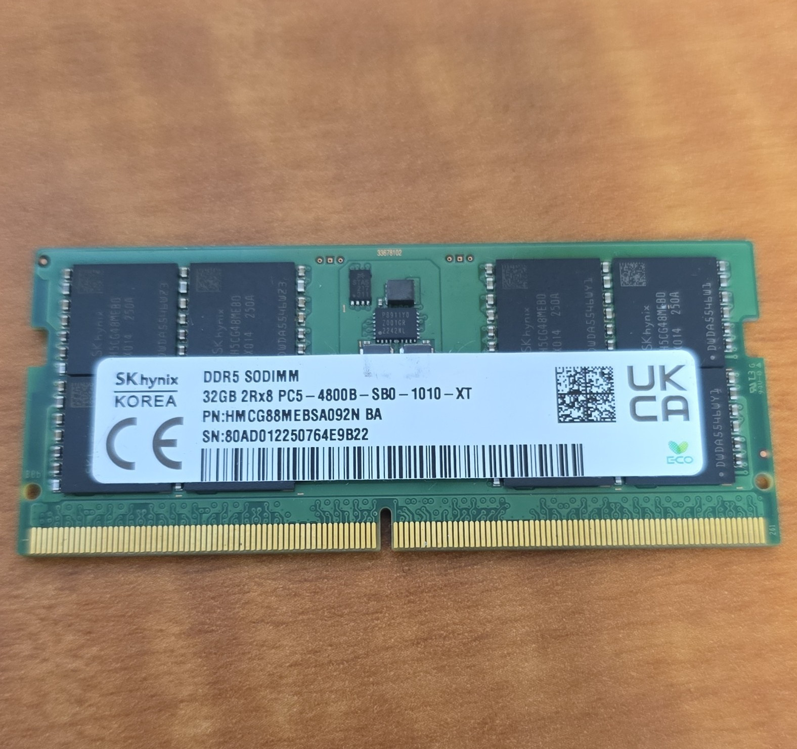SK hynix 32GB DDR5 PC5-4800B 262-Pin SO-DIMM Laptop RAM HMCG88MEBSA092N