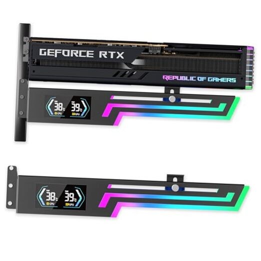 Universal Graphics Card for ARGB GPU Support Bracket with CPU & GPU Temp Display