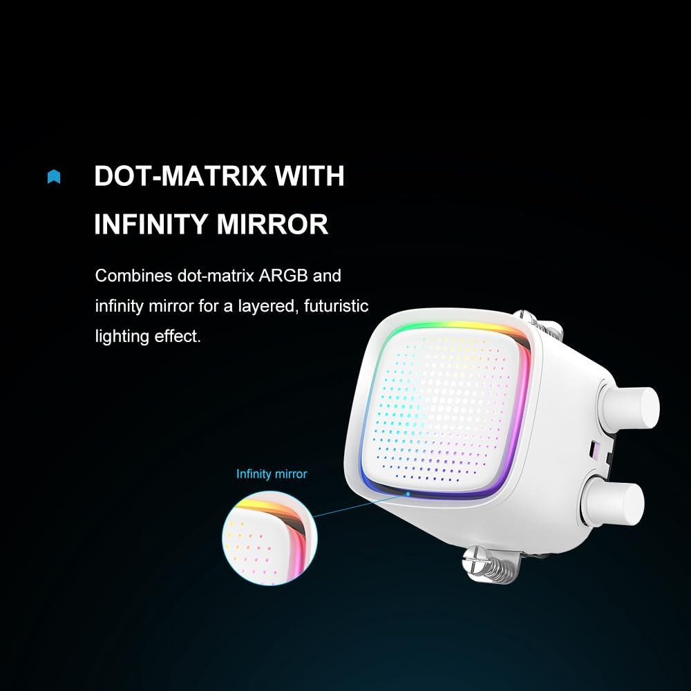 L50 360mm AIO Liquid CPU Cooler, Dot-Matrix Infinity Mirror ARGB, High-Perfor…