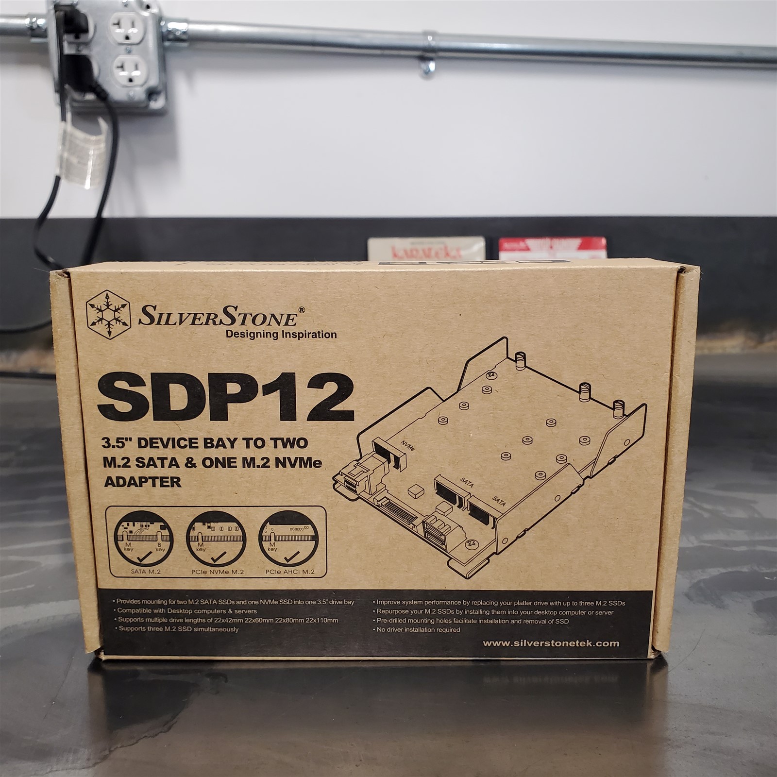 SilverStone SDP12 2xSATA M.2 SSD & 1xNVMe M.2 SSD to 3.5inch Drive Bay
