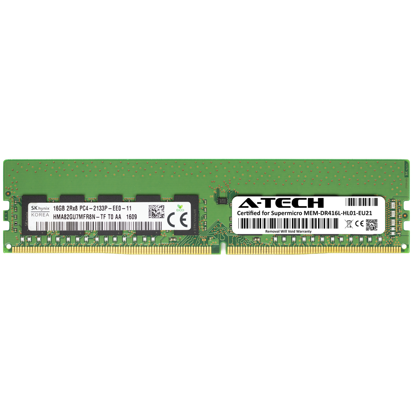 16GB PC4-17000E ECC Supermicro MEM-DR416L-HL01-EU21 Equivalent Server Memory RAM