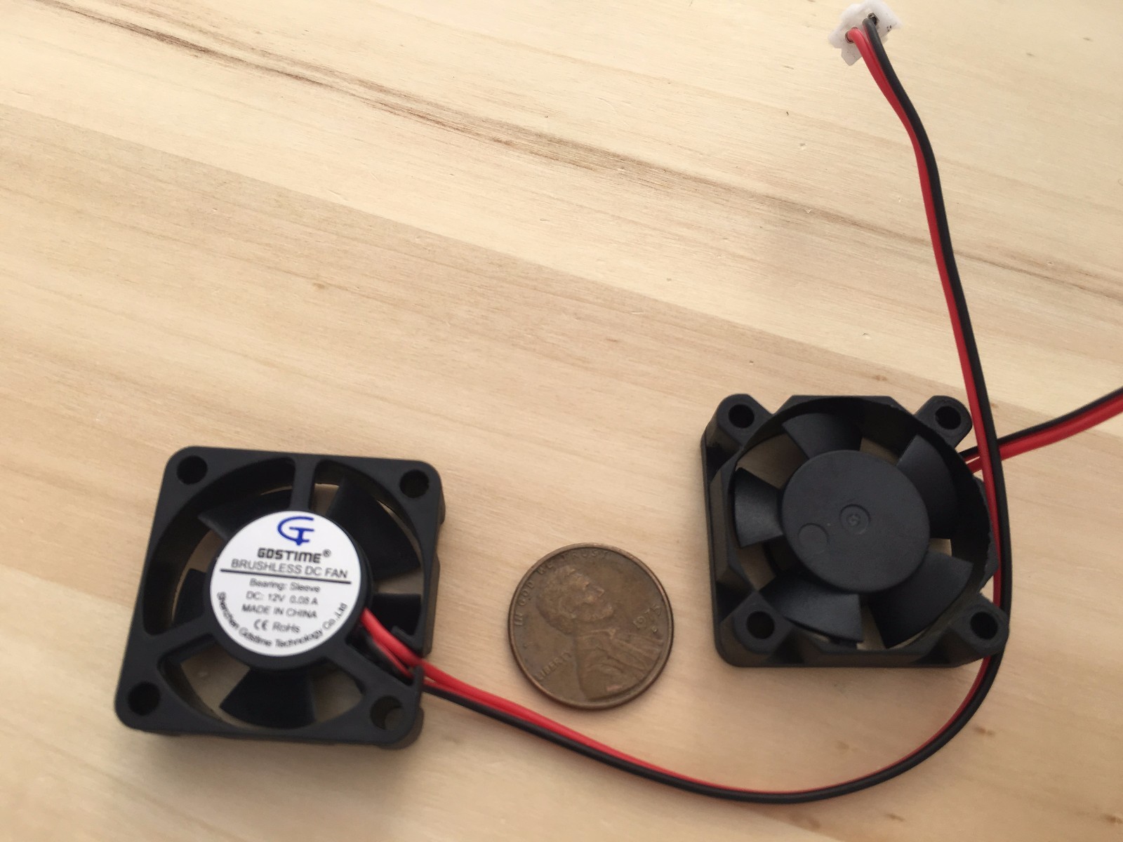 2 Pieces BXR 3010s 30x30x10 2 wires Brushless DC Cooling Fan Blower 12V Fans c12