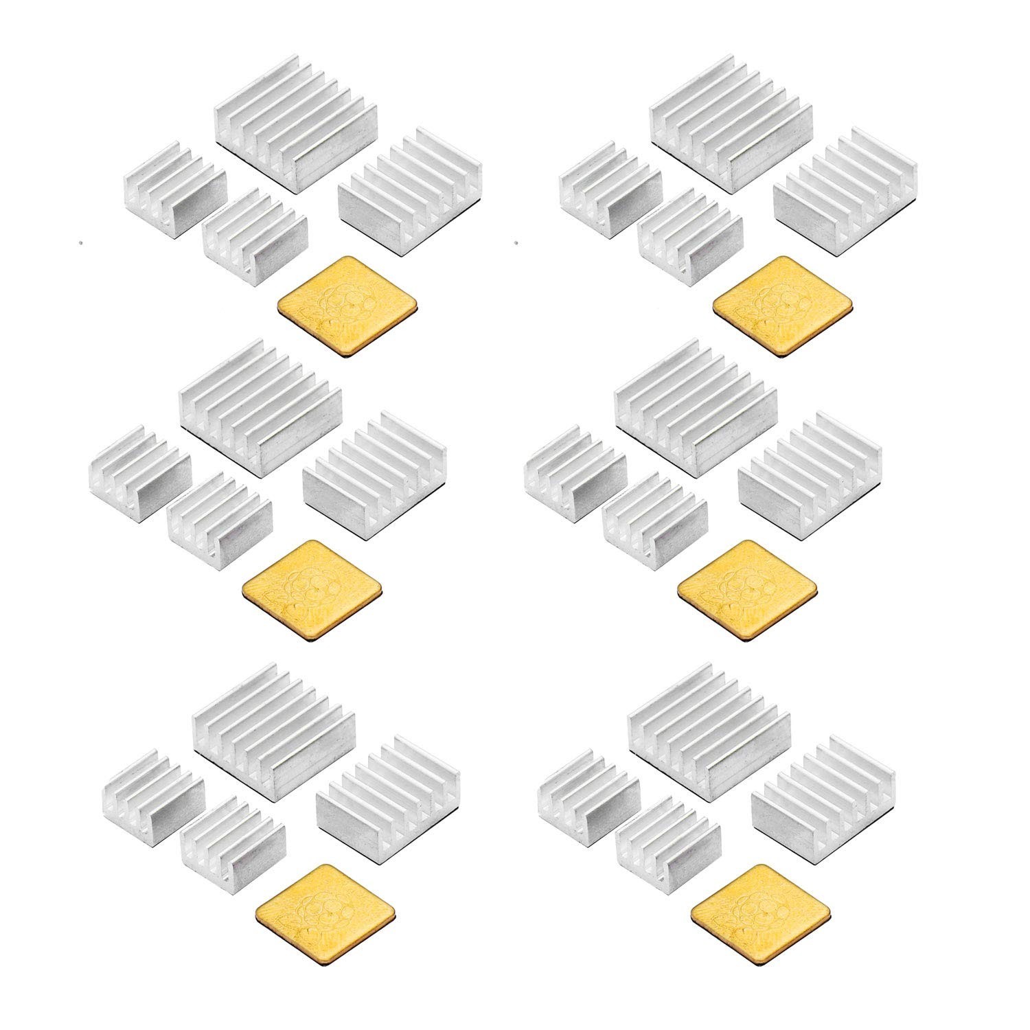 30 PCS Heatsink Kit for Raspberry Pi – Copper & Aluminum with Adhesive