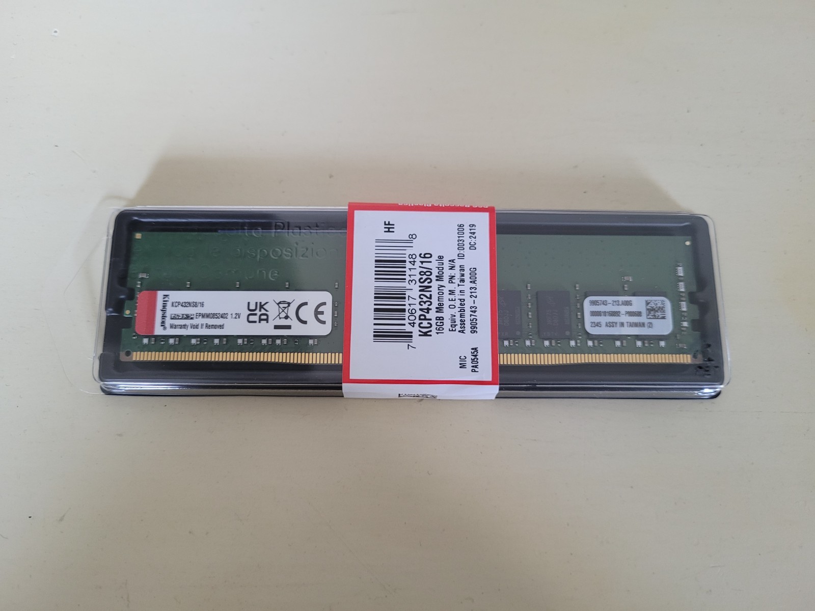 Kingston 16GB DDR4 SDRAM 3200MT/s (PC4-25600) 288-Pin UDIMM 1Rx8 Non-ECC CL22