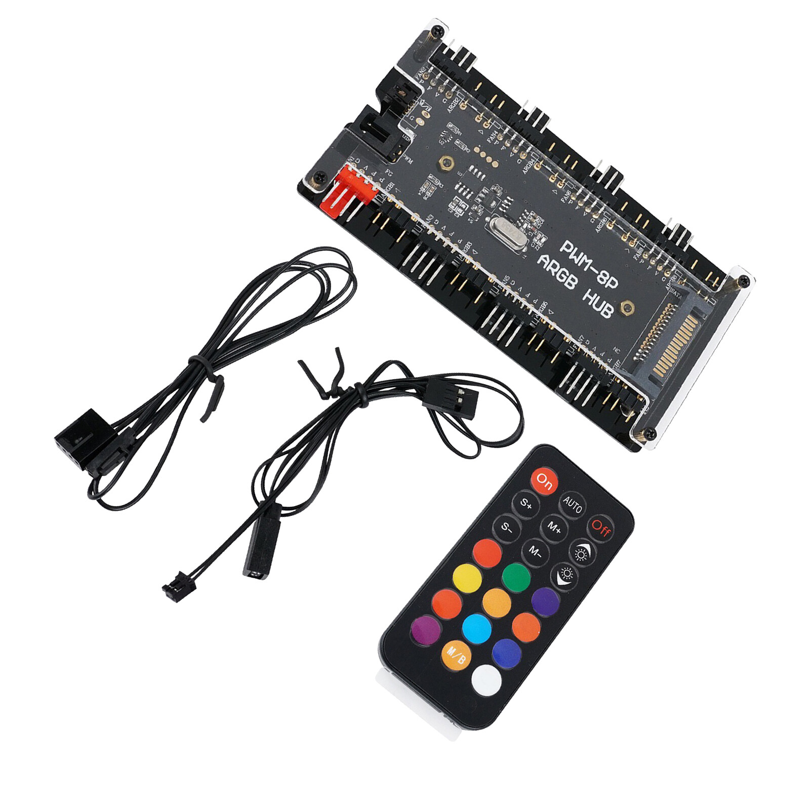 8 RGB / ARGB Strip Fan Controller Hub Splitter for Desktop Computer PC AURA SYXJ