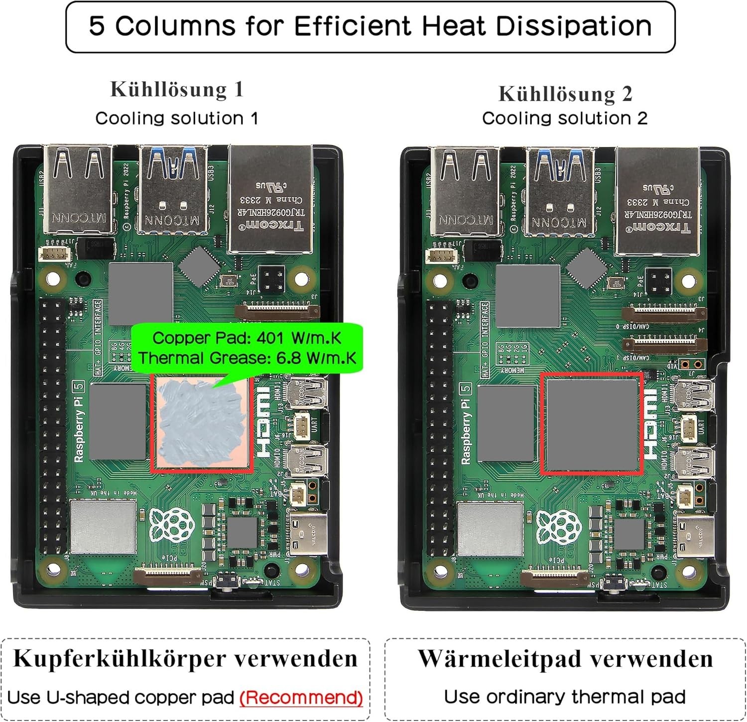 P573 Aluminum Case for Raspberry Pi 5, Fanless Heavy-Duty Passive Cooling Arm…