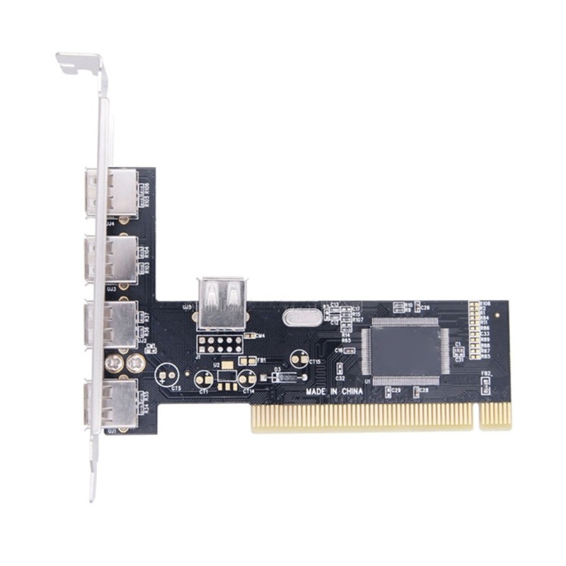 5 Port USB 2.0 PCI Hub Controller Expansion Card 480Mbps Desktop Converters PCI