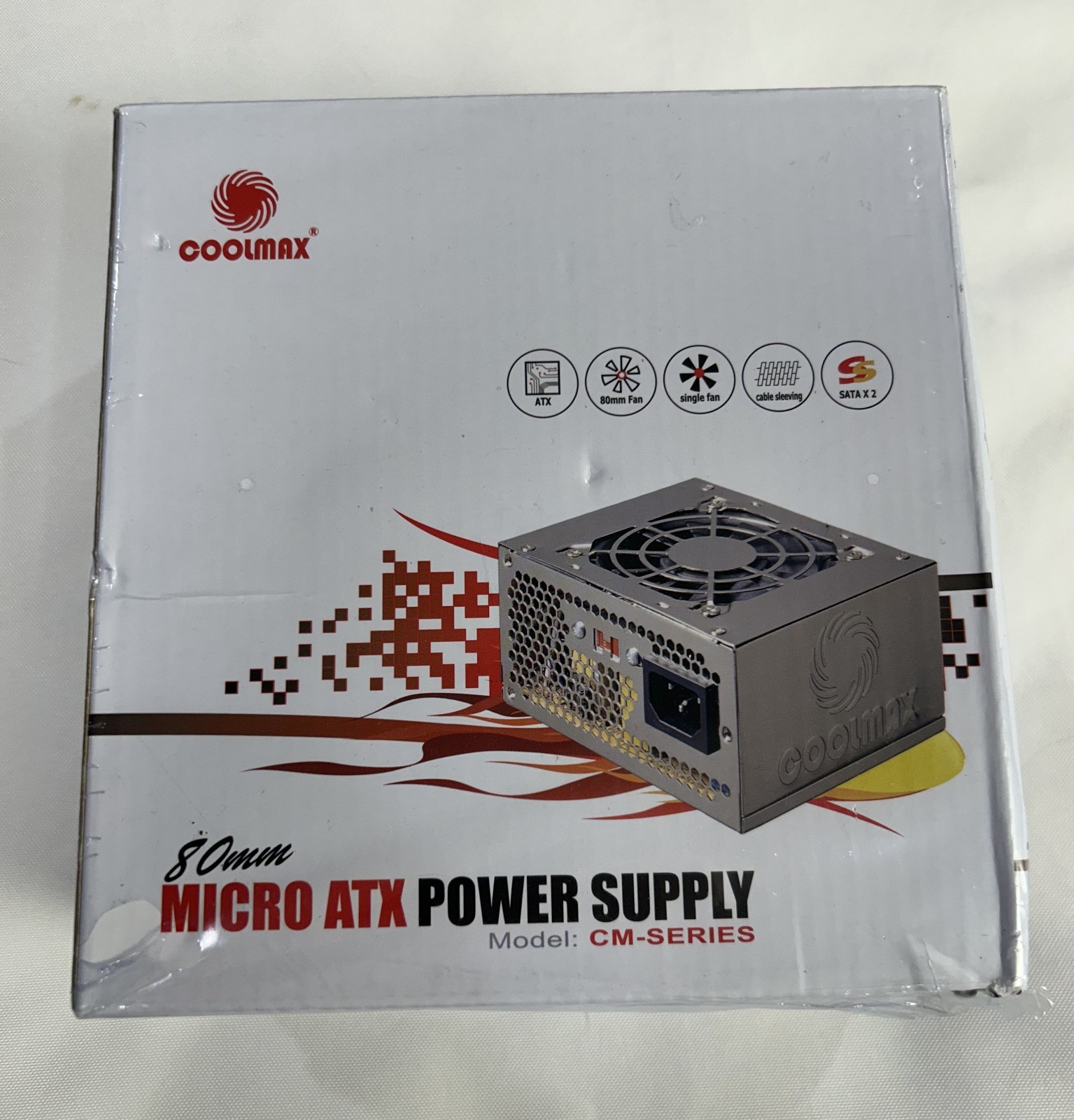 NEW SEALED Coolmax CM-Series 300W Micro ATX Power Supply CM-300 80mm Fan NIB