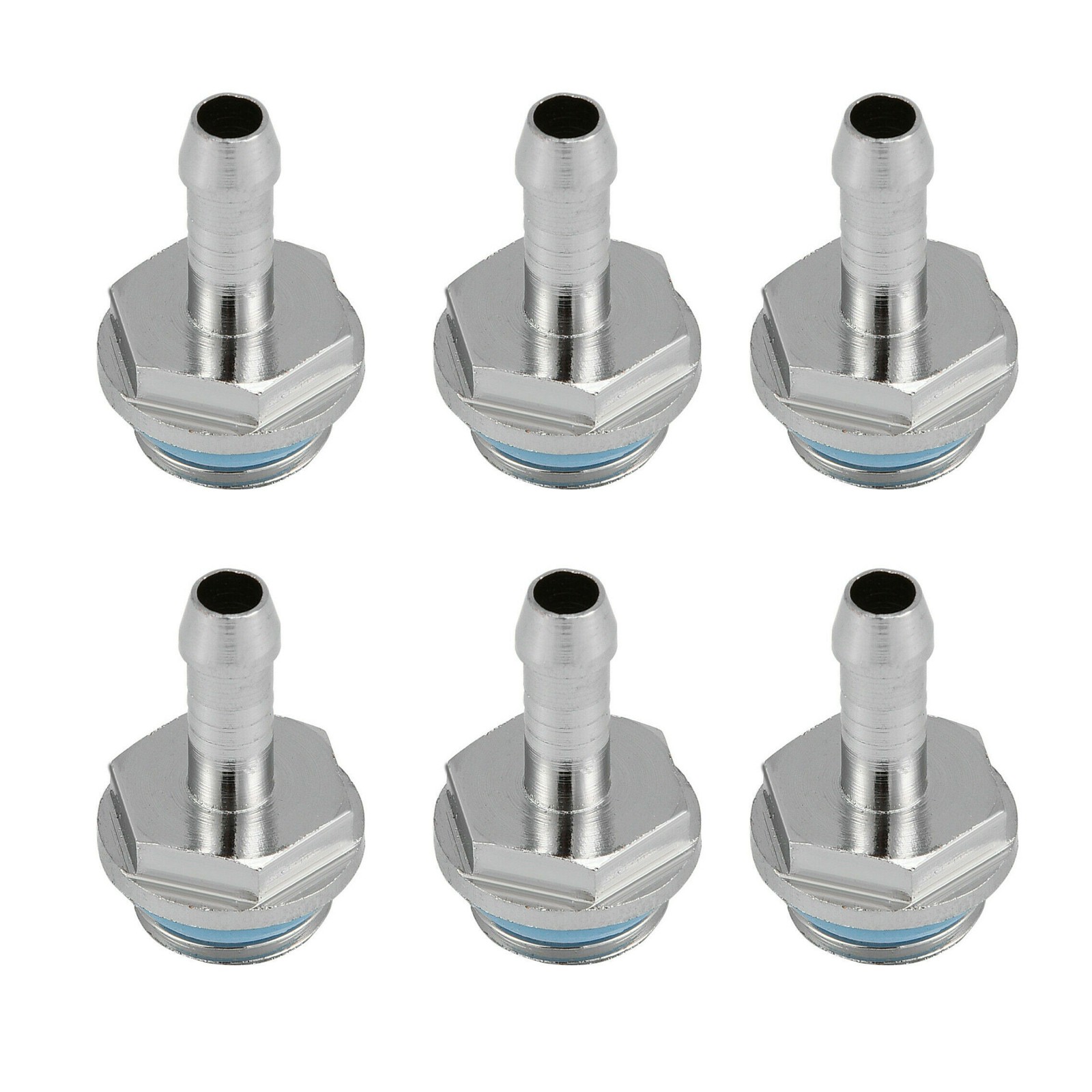 6pcs Connector G1/4 Thread Barb Water Cooling Fitting For ID 7-8mm Hose Tube