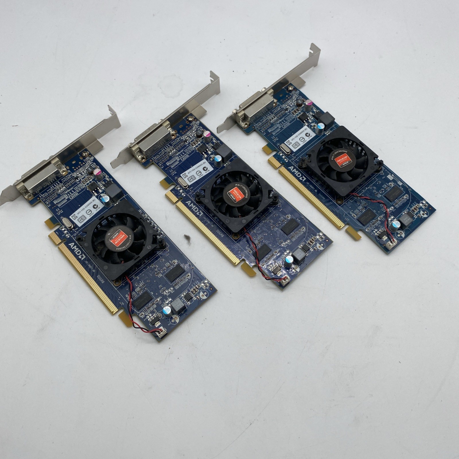 Lot of 3 Radeon ATI-102-C09003(B) AMD 512 MB HD Video Card PCIe