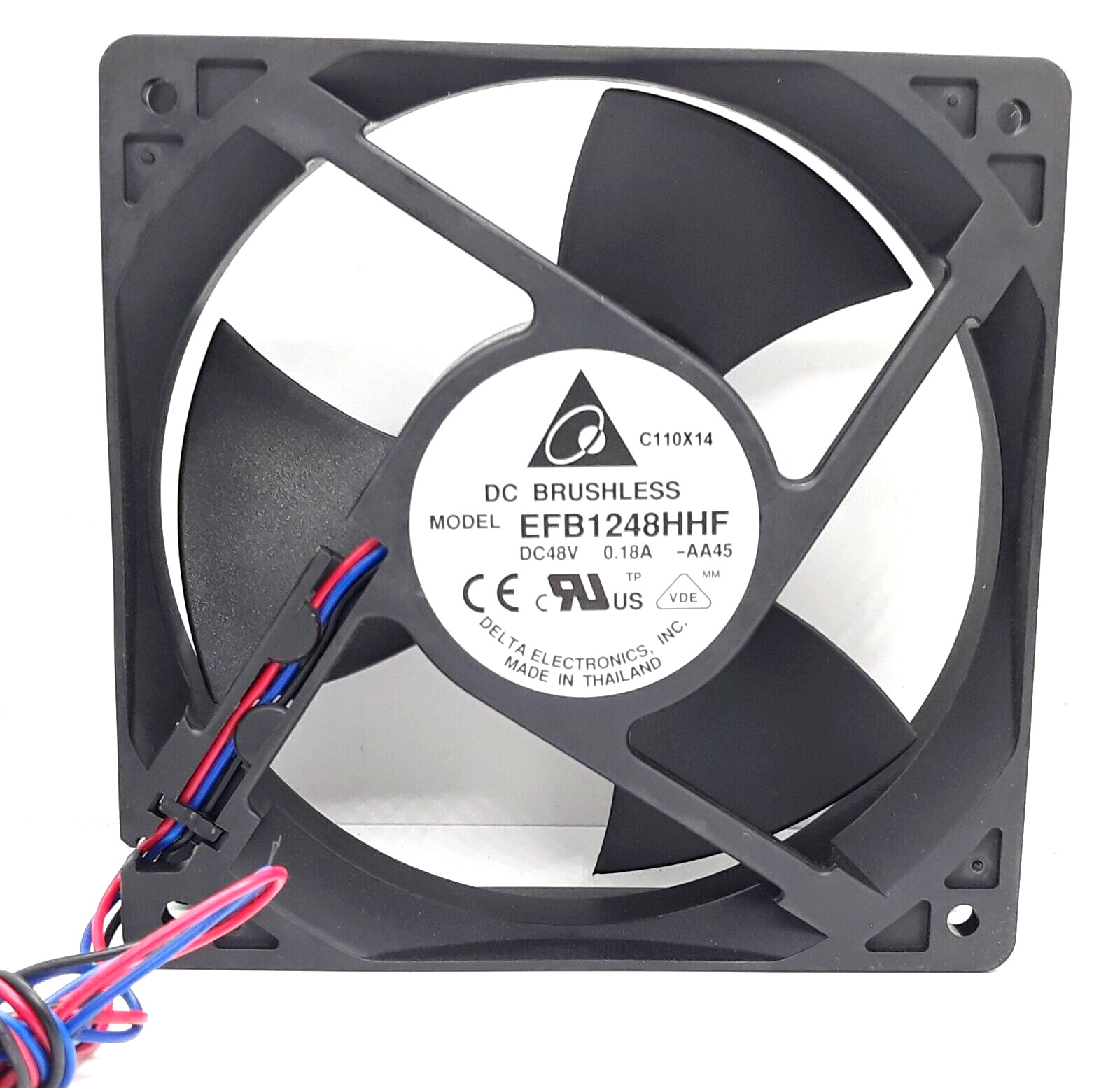 Delta EFB1248HHF, DC48V, 0.18A, 3 Wires Fan – 120 * 120* 32MM